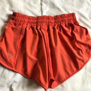 Orange lululemon shorts